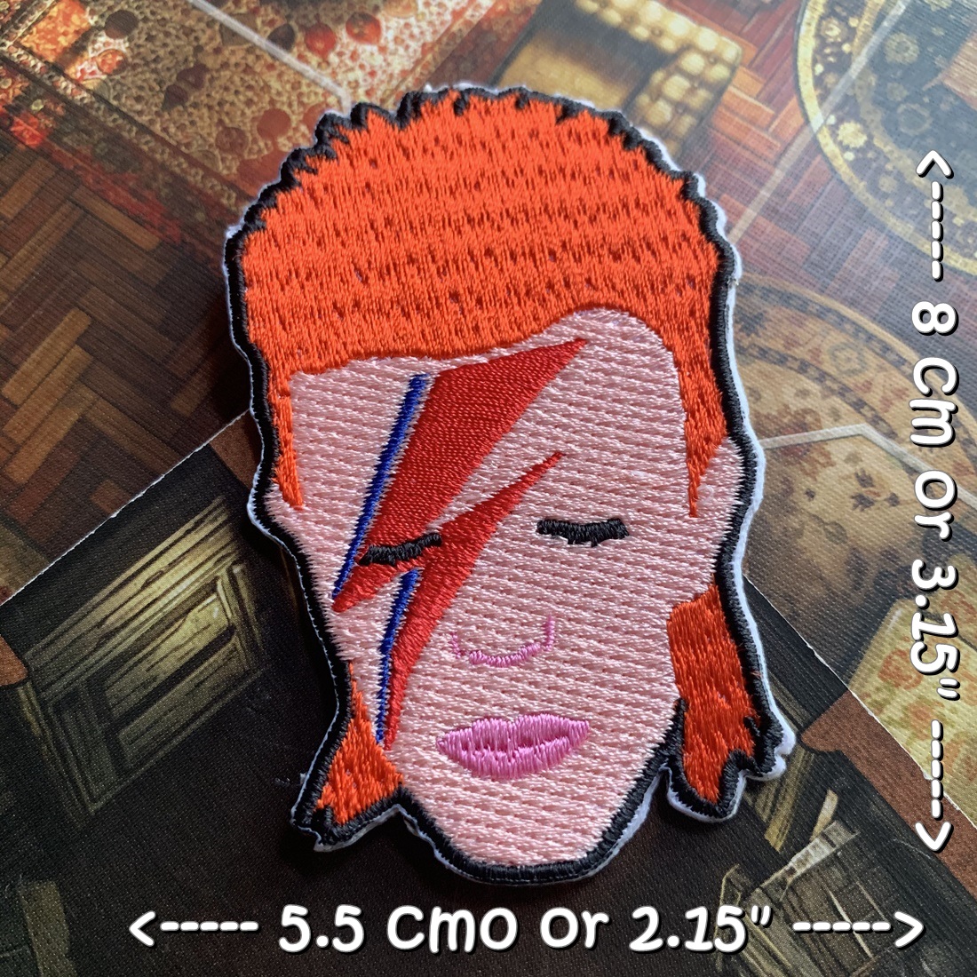 Bowie วงดนตรี ร็อค เฮฟวี่เมทัล พังค์ ตัวรีดแบบปัก อาร์มปัก ตัวรีดติดเสื้อ ตัวรีด ติดกระเป๋า ติดหมวก ติดแจ๊คเก็ต Rock Iron on Embroidered Patch
