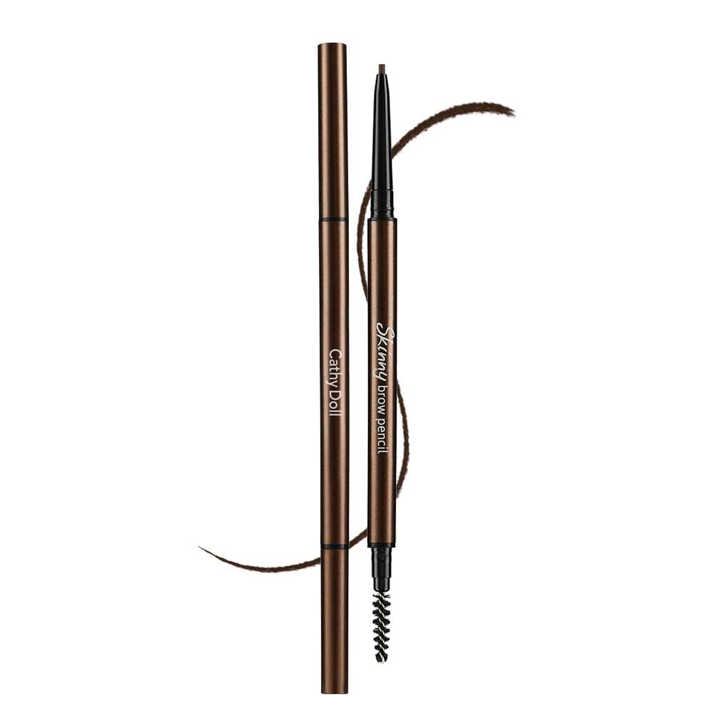 Cathy Doll Skinny Brow Pencil 0.05g #02 DARK BROWN เคที่ดอลล์ สกินนี่บราวเพ็นซิล 0.05G ดินสอเขียนคิ้ว ออโต้ หัวเล็กเพียง 1.5 mm สี 02 ดาร์บราวน์