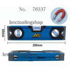 ระดับน้ำอลูมิเนียมขนาดเล็กความยาว200mm พร้อมแม่เหล็ก-Aluminum Blue Level Jr.200mm With Magnet,SHINWA,76337