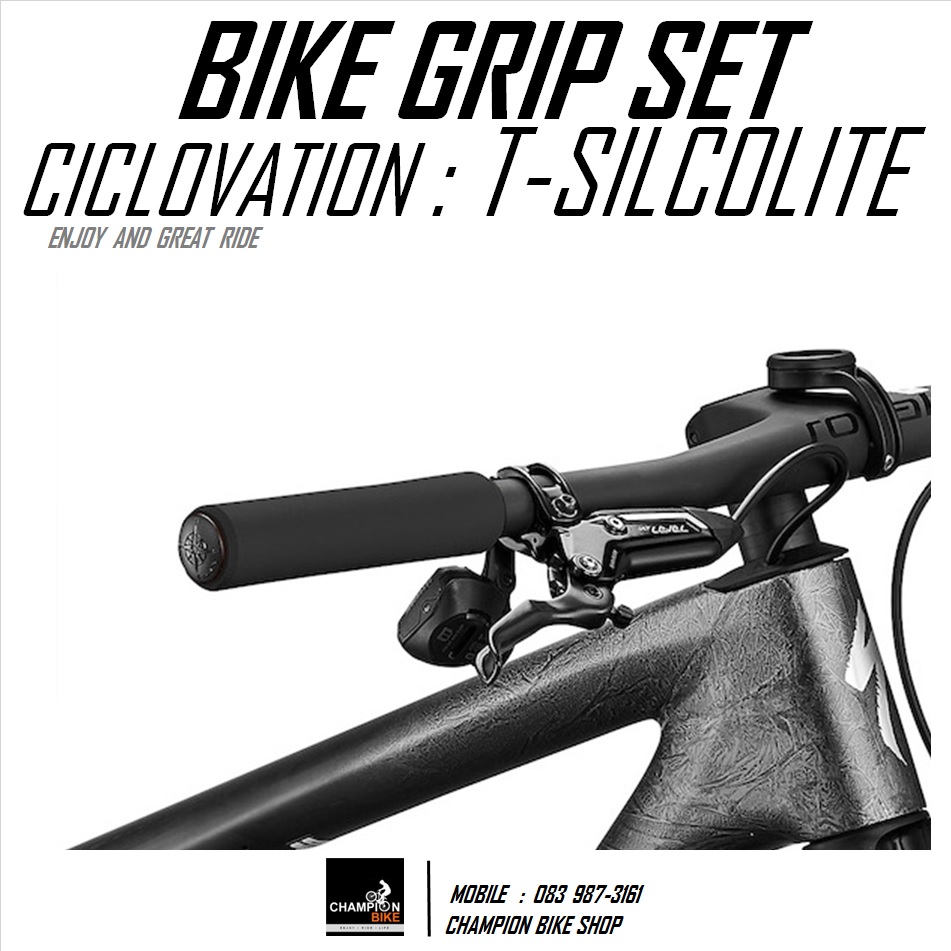 ปลอกแฮนด์ซิลิโคน เกรดคุณภาพ CICLOVATION : TRAIL SILCOLITE BIKE GRIP สีดำ