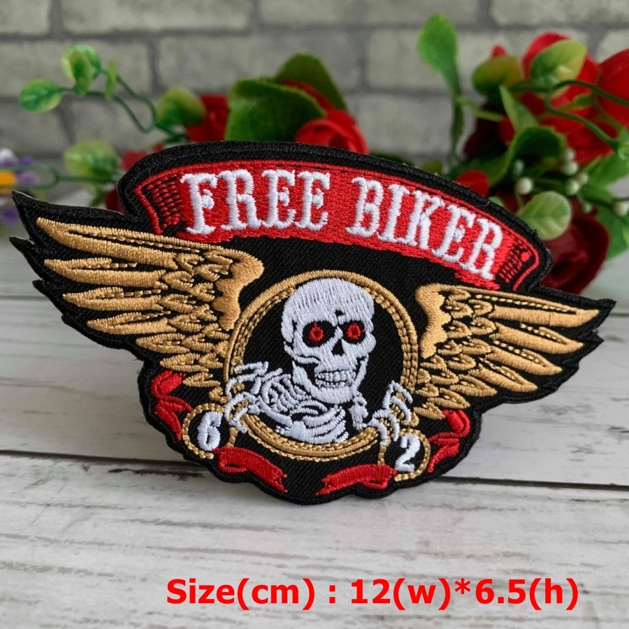 Free Ride นักแข่ง มอเตอร์ไซด์ นักซิ่ง ตัวรีดติดเสื้อ อาร์มรีด อาร์มปัก ตกแต่งเสื้อผ้า หมวก กระเป๋า แจ๊คเก็ตยีนส์ Racing Embroidered Iron on Patch
