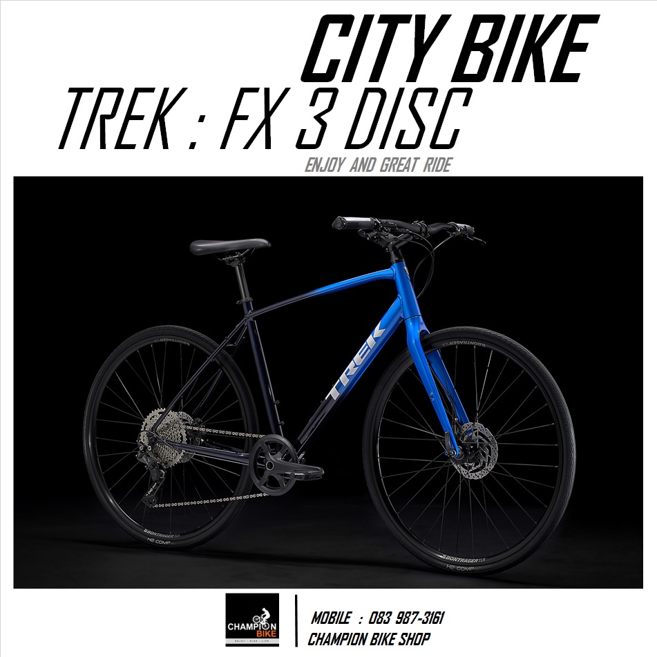 จักรยานซิตี้ไบค์ TREK : FX 3 DISC CITY BIKE - 2022 สีน้ำเงินเฟดดำ