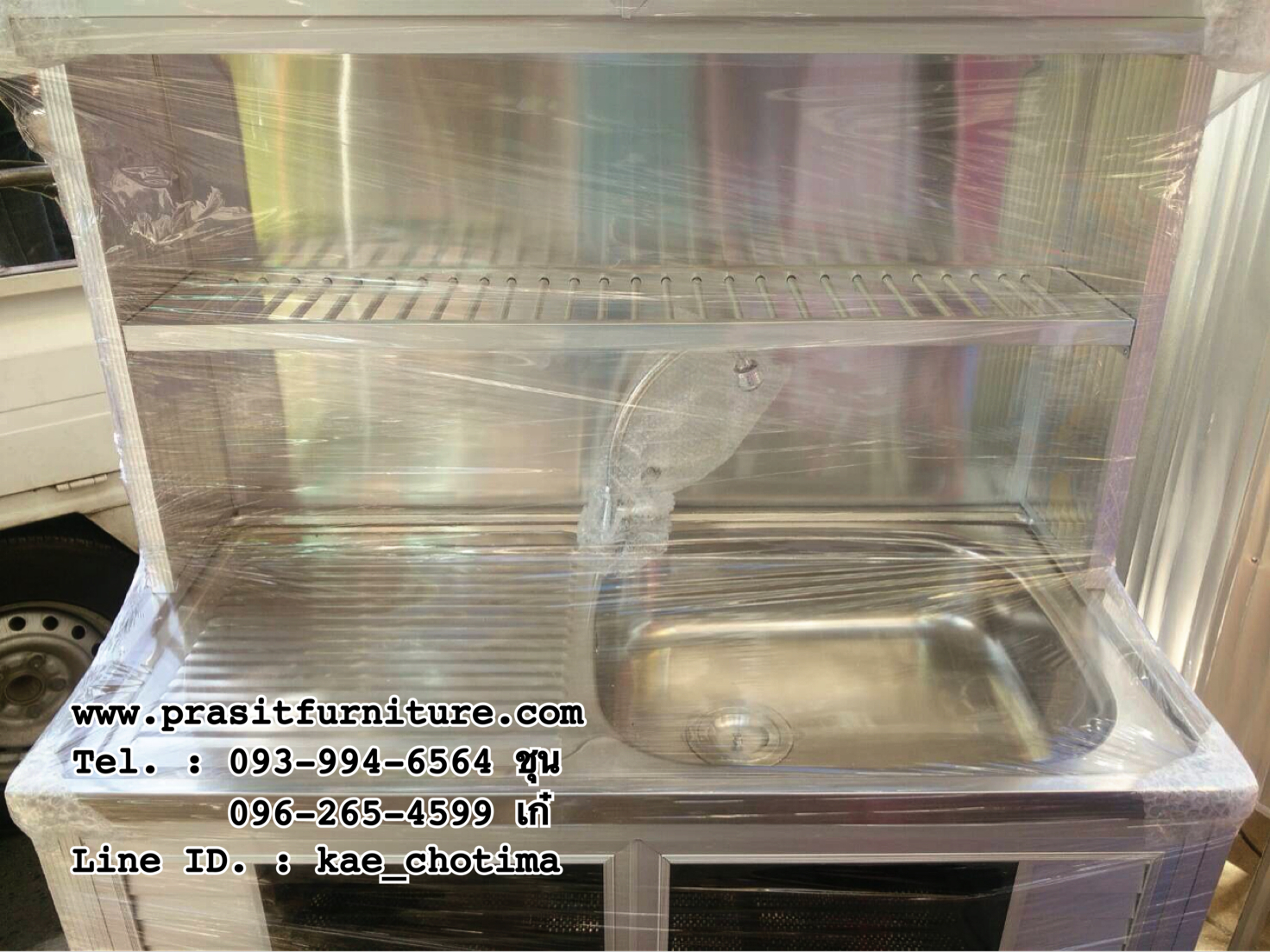 ตู้ครัวอ่างซิ้งค์ โครงอลูมิเนียม ขนาด 1.0 ม.