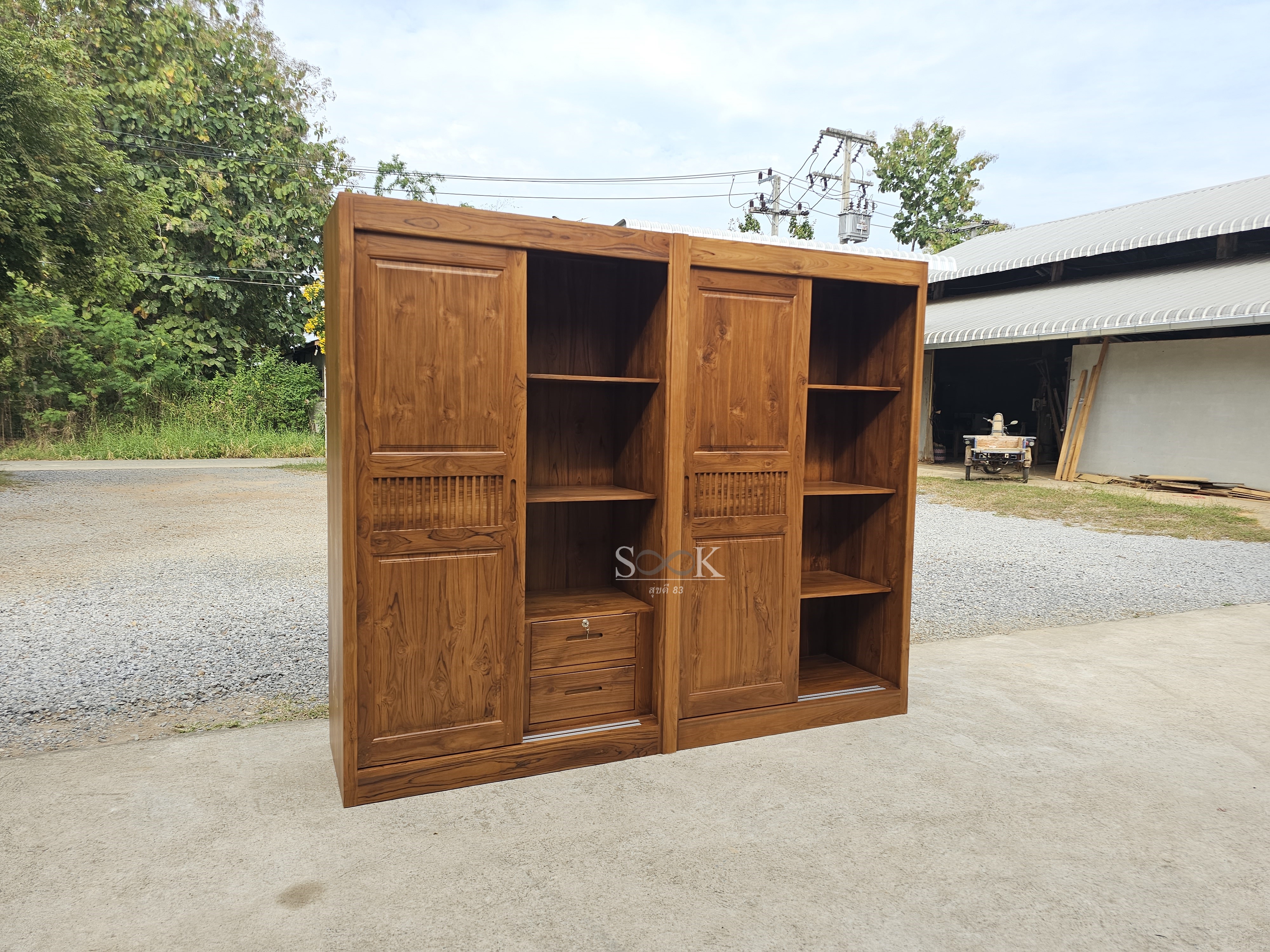 ตู้เสื้อผ้าประกบบานสไลด์โมเดิร์น สูง 1.8 ม.