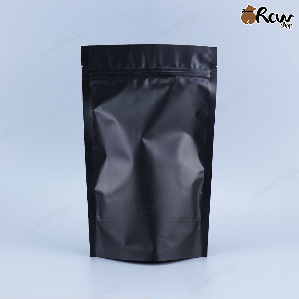 ถุงซิปล็อคฟอยด์ทึบสองด้าน สีดำ มีก้นตั้งได้ (50ใบ)