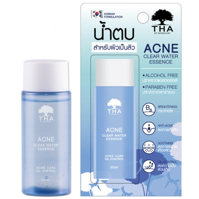 THA by NongChat น้ำตบ Acne Clear Water Essence 50ml ฑา น้ำตบน้องฉัตร น้ำตบเอสเซนต์ 50 ml.