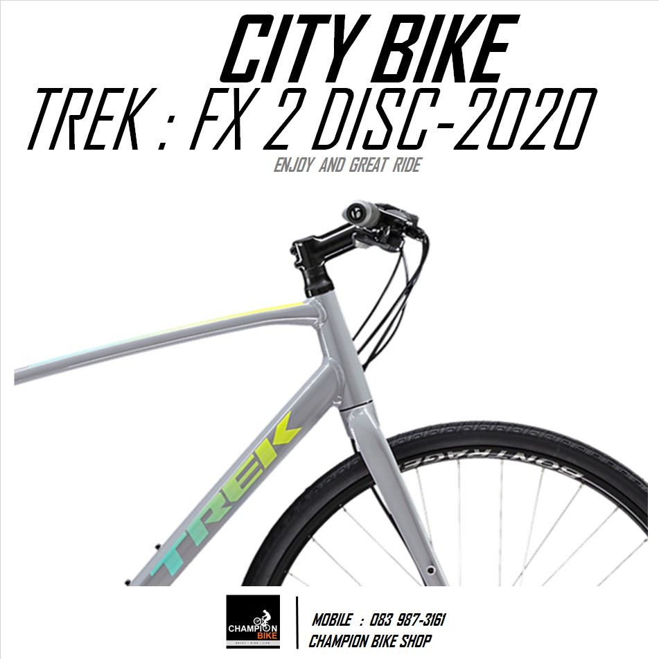 จักรยานซิตี้ไบค์ TREK : FX 2 DISC CITY BIKE - 2020 สีเทา-เขียว
