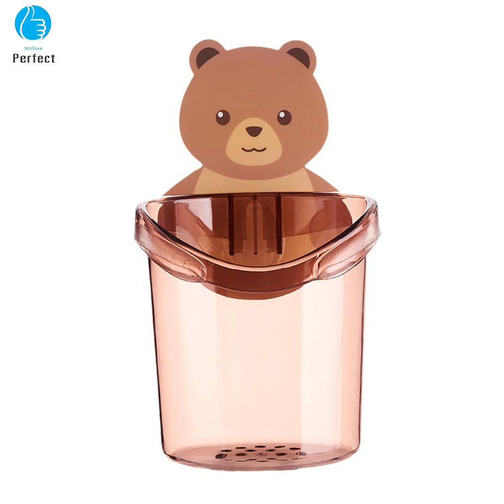 ที่วางแปรงสีฟัน หมีน้อยน่ารัก แปรงสีฟันติดผนัง ชั้นวางของในห้องน้ำ ไม่จําเป็นต้องเจาะรู ติดผนัง ระบาย ไม่ขึ้นรา รุ่น TB-10