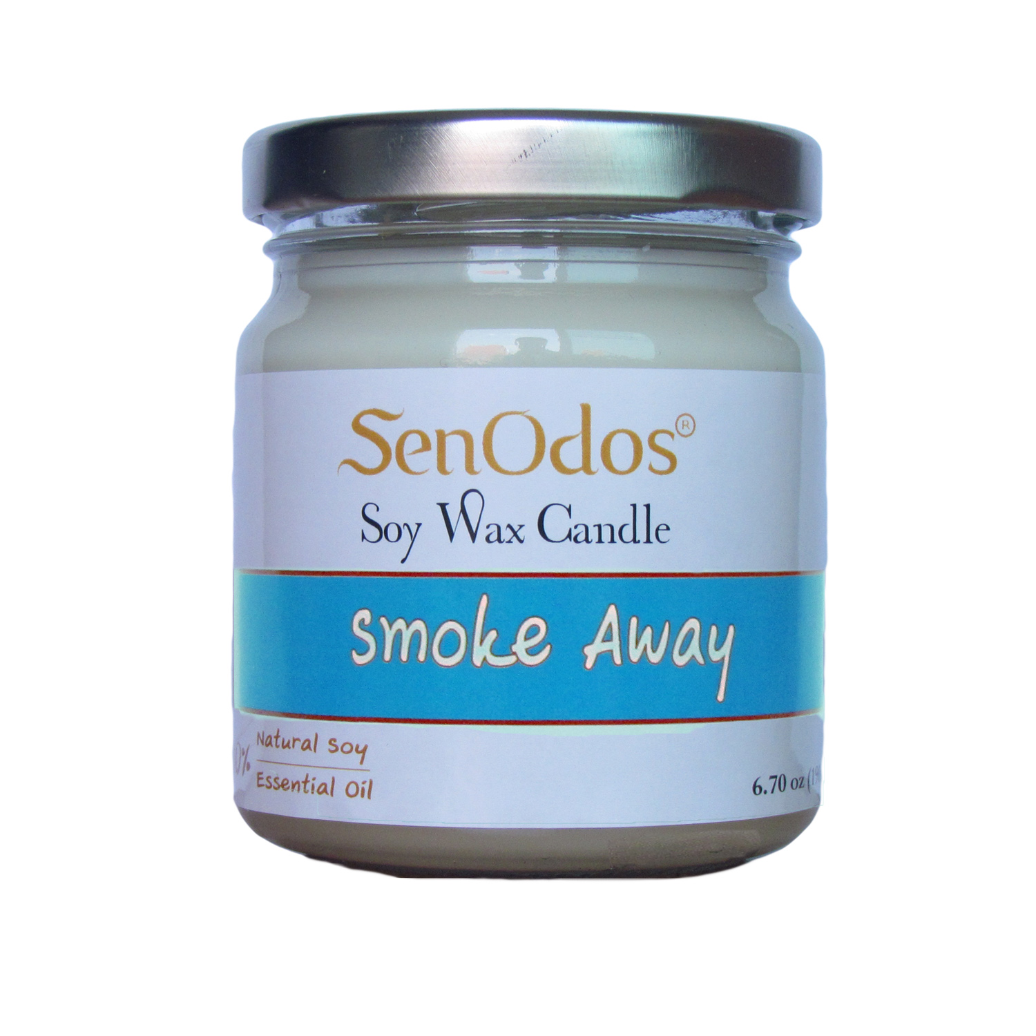 SenOdos เทียนหอม อโรม่า เทียนหอมสปา Smoke Away Scented Soy Candle Aroma 190 g - กลิ่นเลิกบุหรี่ ลดบุหรี่