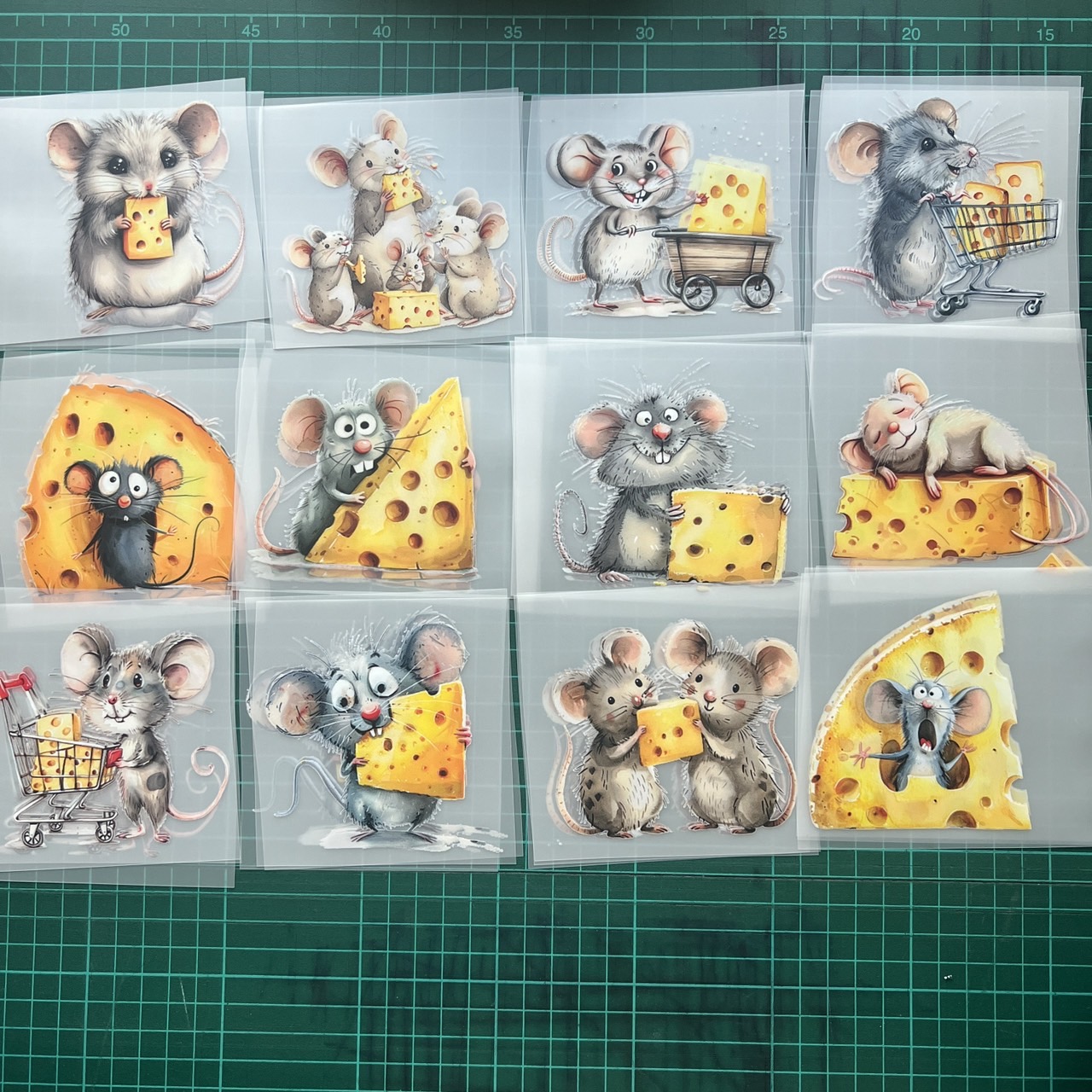 ตัวรีดติดเสื้อ หนู ชีส น่ารัก ฟิลม์รีดร้อน พิมพ์ลาย สกรีนลาย ฟิลม์ DFT DTF