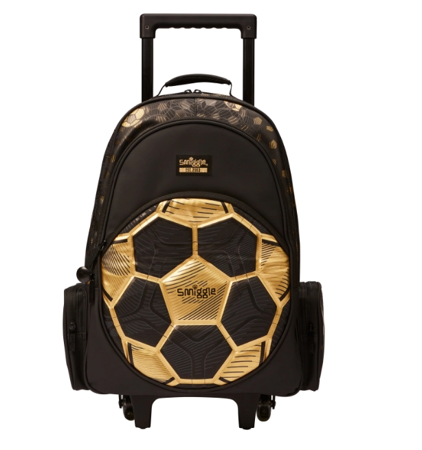เป้ล้อลากมีไฟ บอลดำ Smiggle Light up Trolly backpack-score