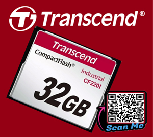 TransCend, Compact Flash Card, CF Card,32Gb,CF220i,Industrial Grade,Industrial Temp,TS32GCF220I