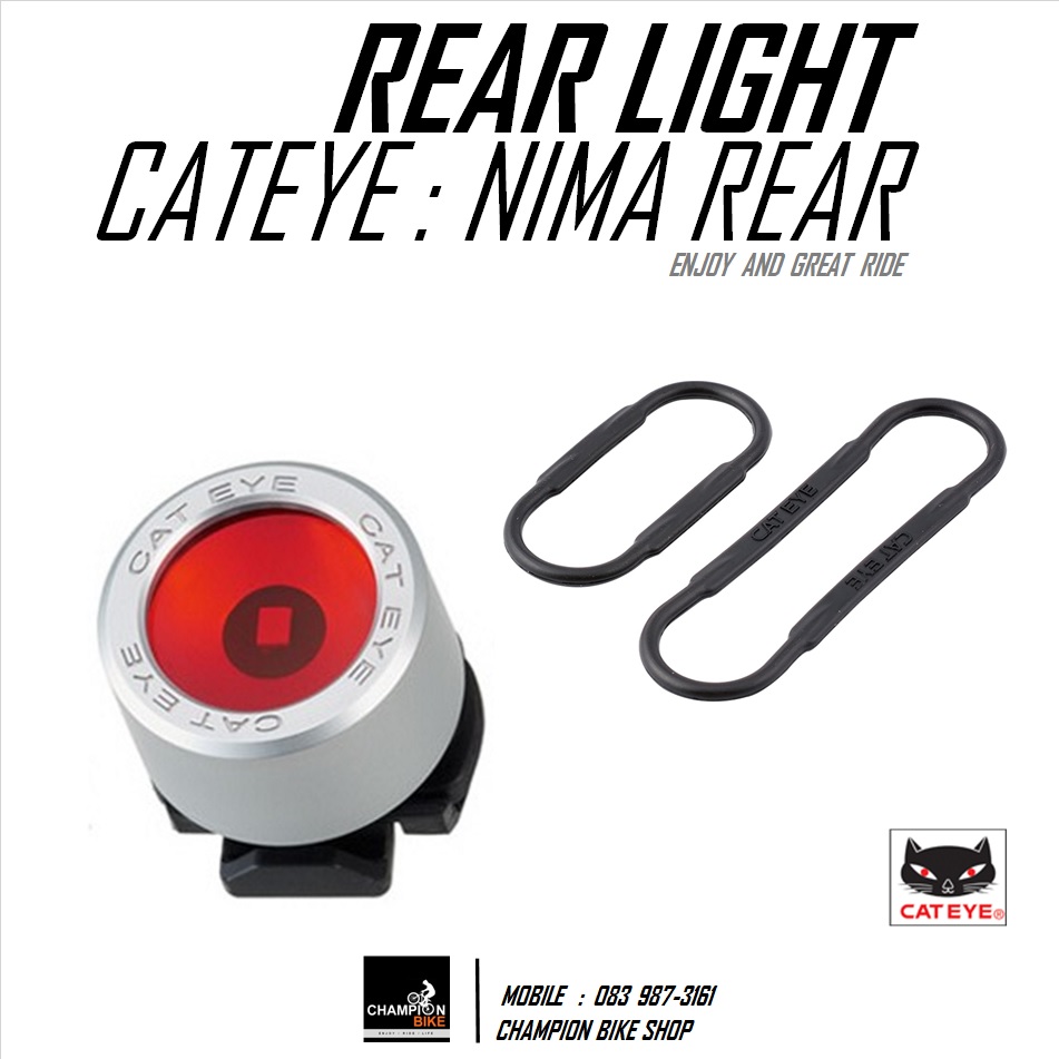 ไฟท้ายจักรยาน ดวงเล็ก CATEYE : NIMA SL-LD130R REAR LIGHT สีเงิน