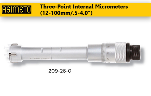 ASIMETO,P15,Two and Three Point Internal Micrometer (12-100mm/.5-4.0"),209-24-0
