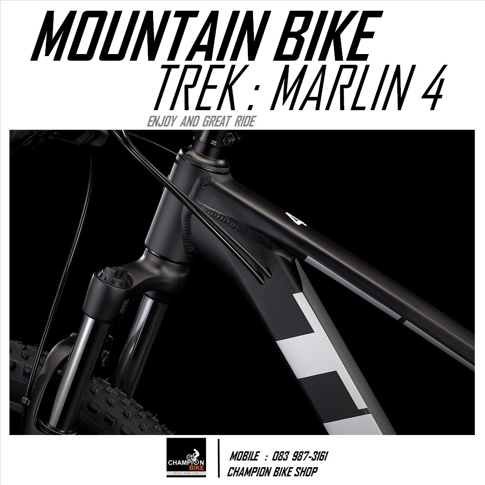 จักรยานเสือภูเขา TREK MARLIN 4 DISC MOUNTAIN BIKE - 2022 สีดำด้าน-ขาว