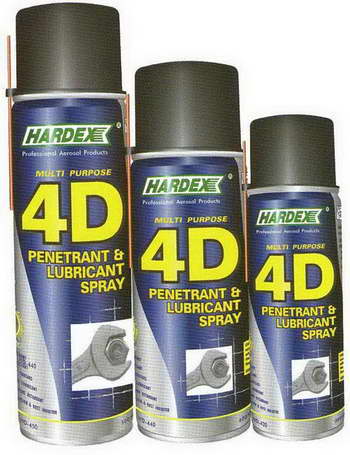 น้ำมันหล่อลื่นเอนกประสงค์ น้ำมันกัดสนิม น้ำมันครอบจักรวาล Hardex 4D Penetrant and Lubricant