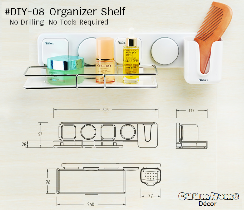 DIY-08 -2 in 1- ชั้นวางของฐานเรียบ และที่ใส่ของรูปตัวยู