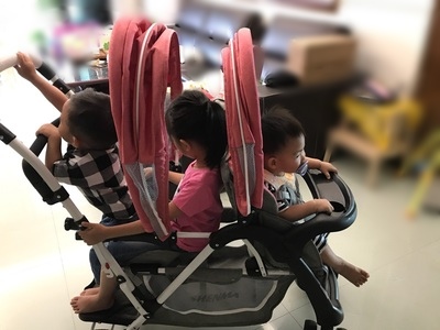 CS10172 รถเข็นเด็ก พี่น้อง Mshenma ที่นั่งสองตอน