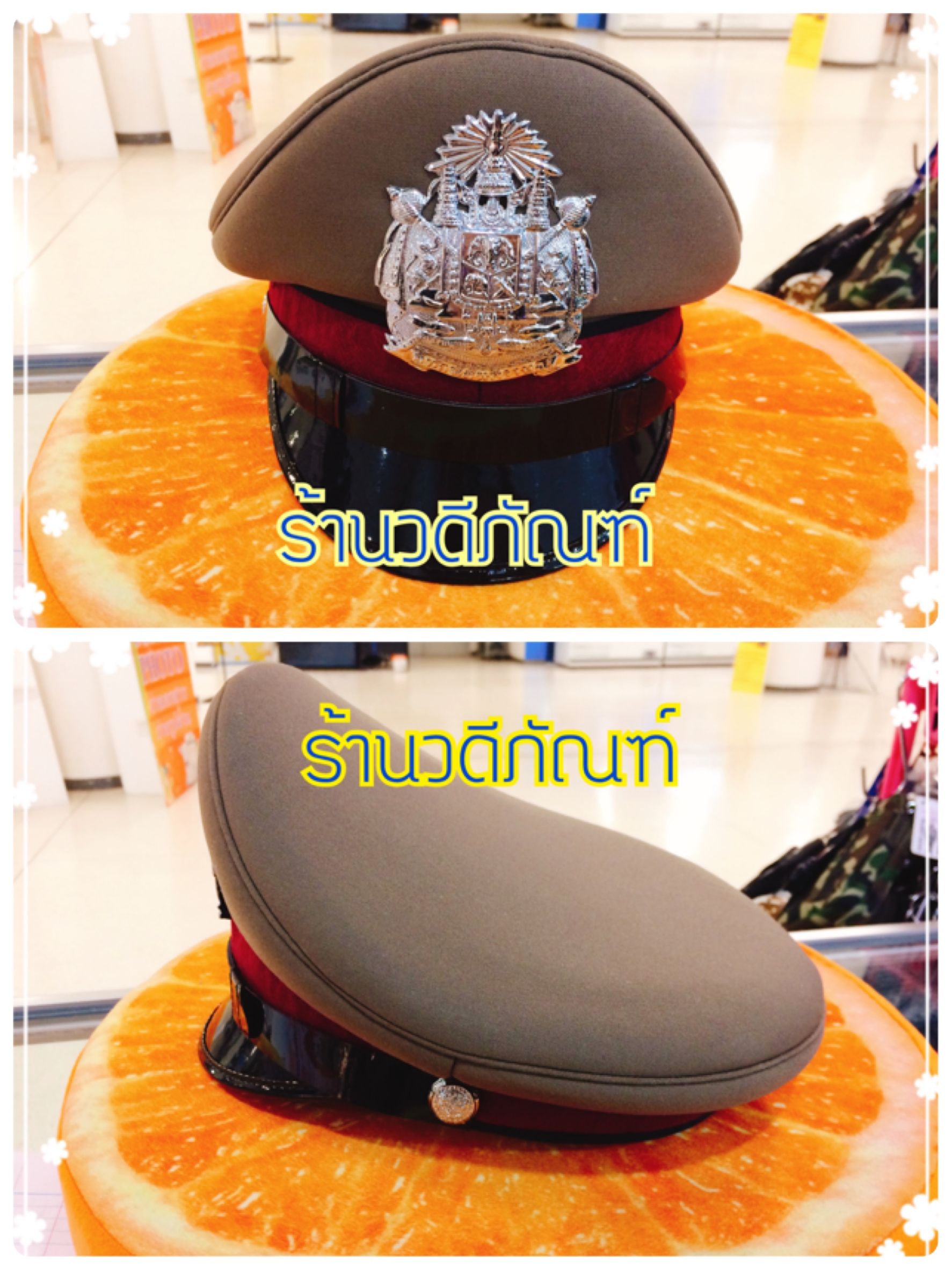 หมวกหม้อตาลตำรวจสีสนว01-(ยศสัญญาบัตร/ประทวน) (ชาย/หญิง)