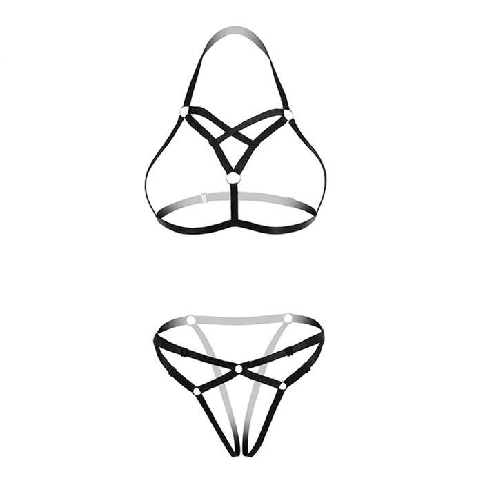 A099-13 สายยางยืดรัดตัวอีโรติก ชุดชั้นในสายรัดตัวเซ็กซี่ ตัวชุดมาในแบบสายรัดยางยืดเชื่อมต่อกันเป็นชุดชั้นใน รหัสนี้มาในแบบ 2 ชิ้นบนล่างตามรูปถ่ายสินค้าจริงเลยค่ะ