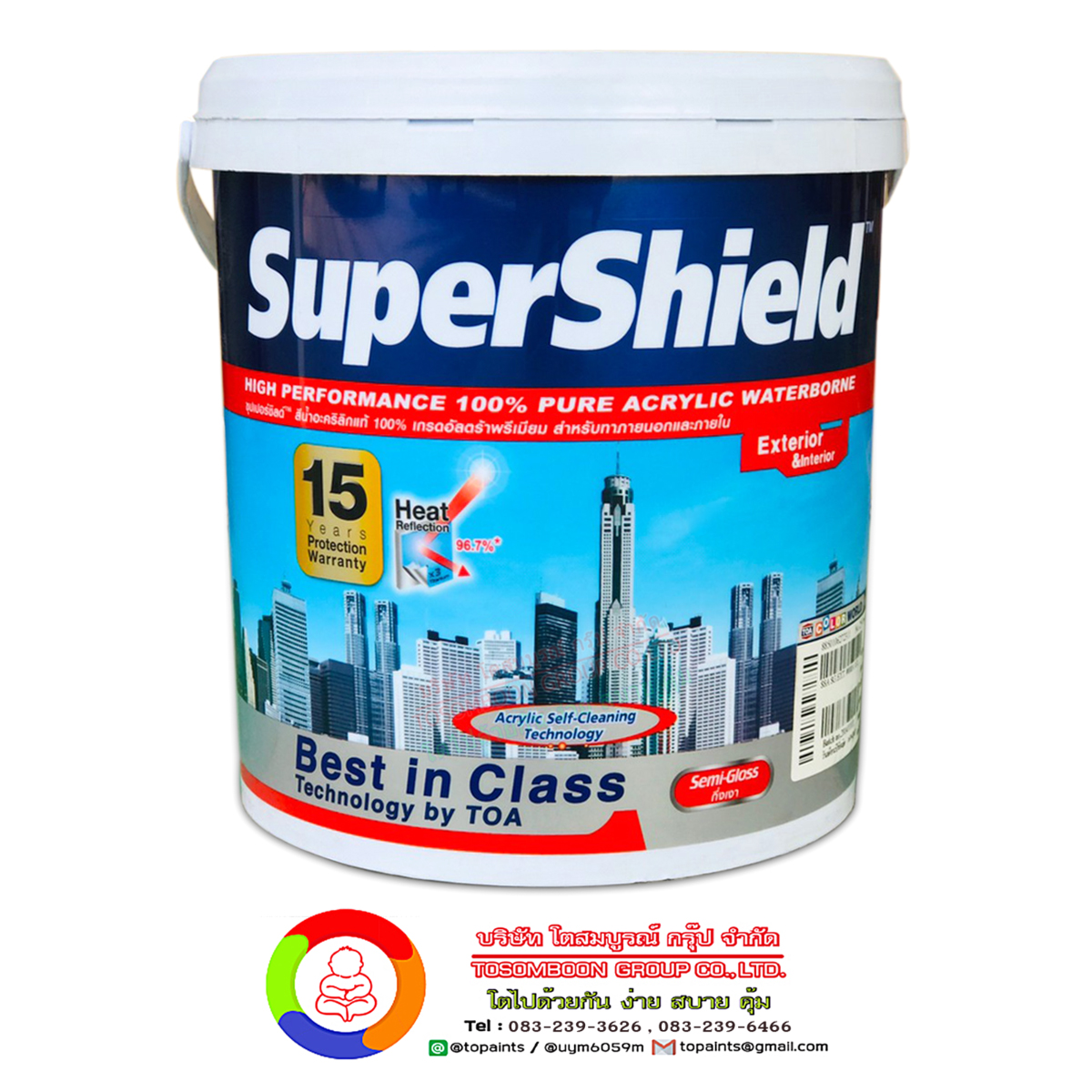 ซุปเปอร์ชิลด์ สีน้ำอะคริลิก ชนิดกึ่งเงา SuperShield Titanium Semi-Gloss