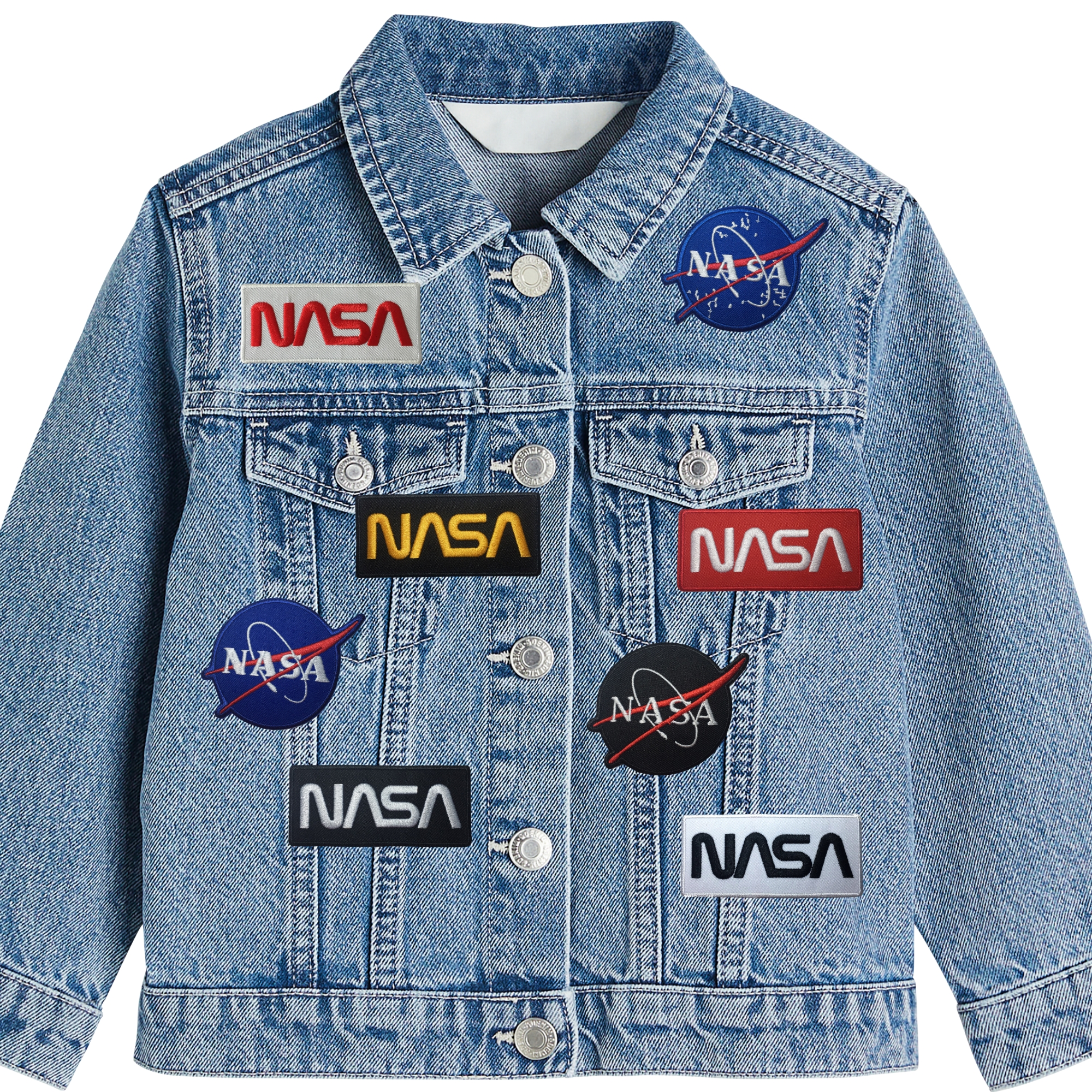 Nasa ป้าย ตัวรีดติดเสื้อ อาร์มรีด อาร์มปัก ตกแต่งเสื้อผ้า หมวก กระเป๋า แจ๊คเก็ตยีนส์ Embroidered Iron on Patch