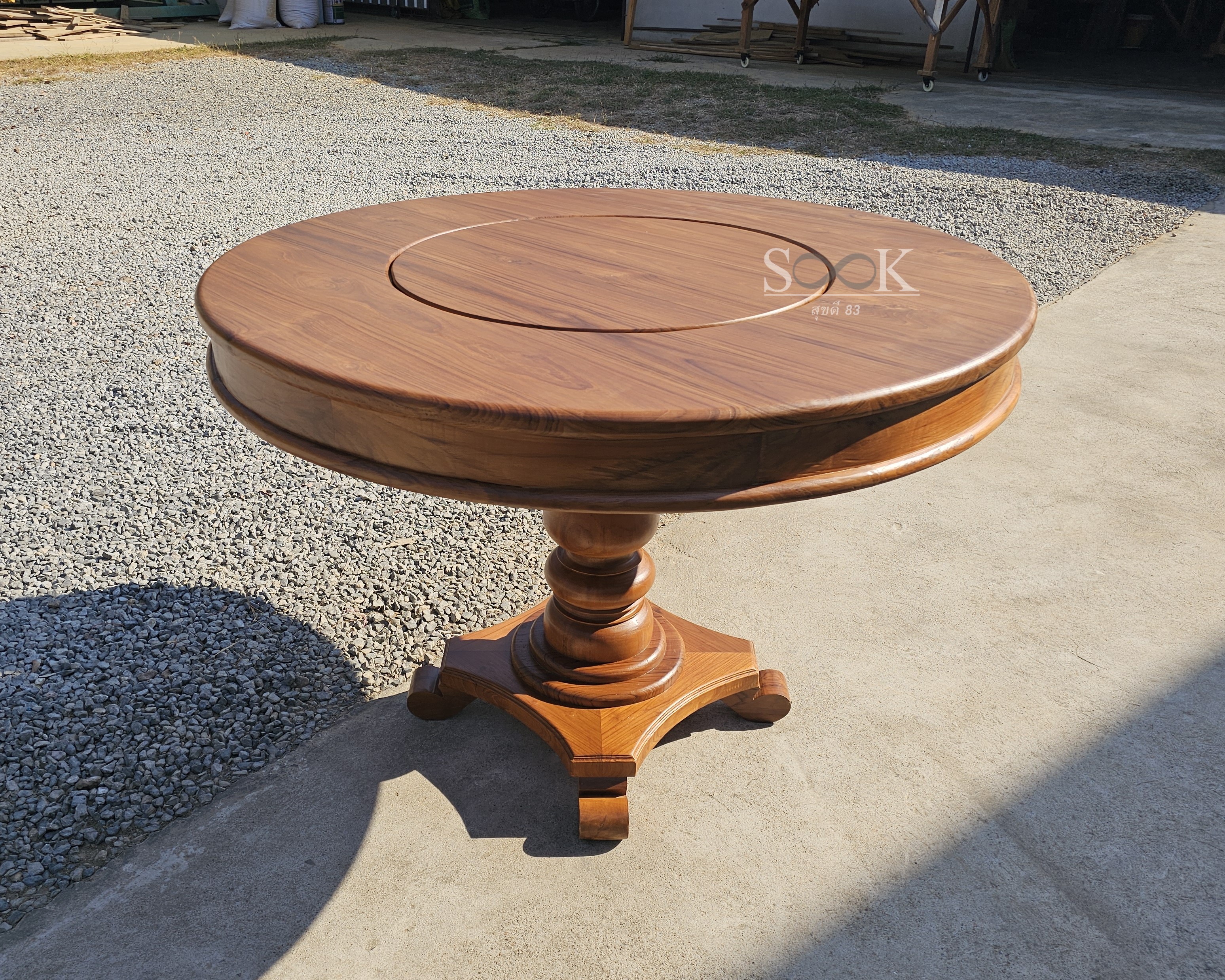 โต๊ะกินข้าวกลมหมุนขาจีน 1 ม.