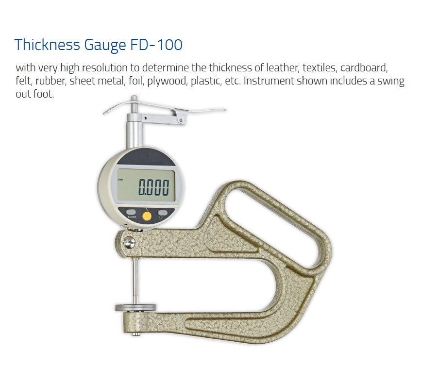 Schmidt,Thickness Gauge,Digital Thickness Gauge,FD Series, Thickness Gauge FD-100,เกจวัดความหนาดิจิตอล,Digital Thickness Gauge Depth 100 mm Rang 0-12.5(0.001mm),