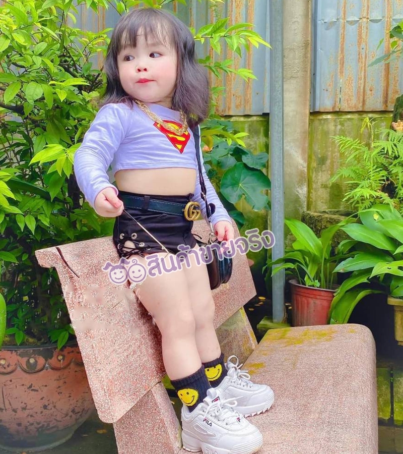 OK06/🌈พร้อมส่ง🌈ชุดเด็กผู้หญิง กางเกงสุดเจ็กจี้