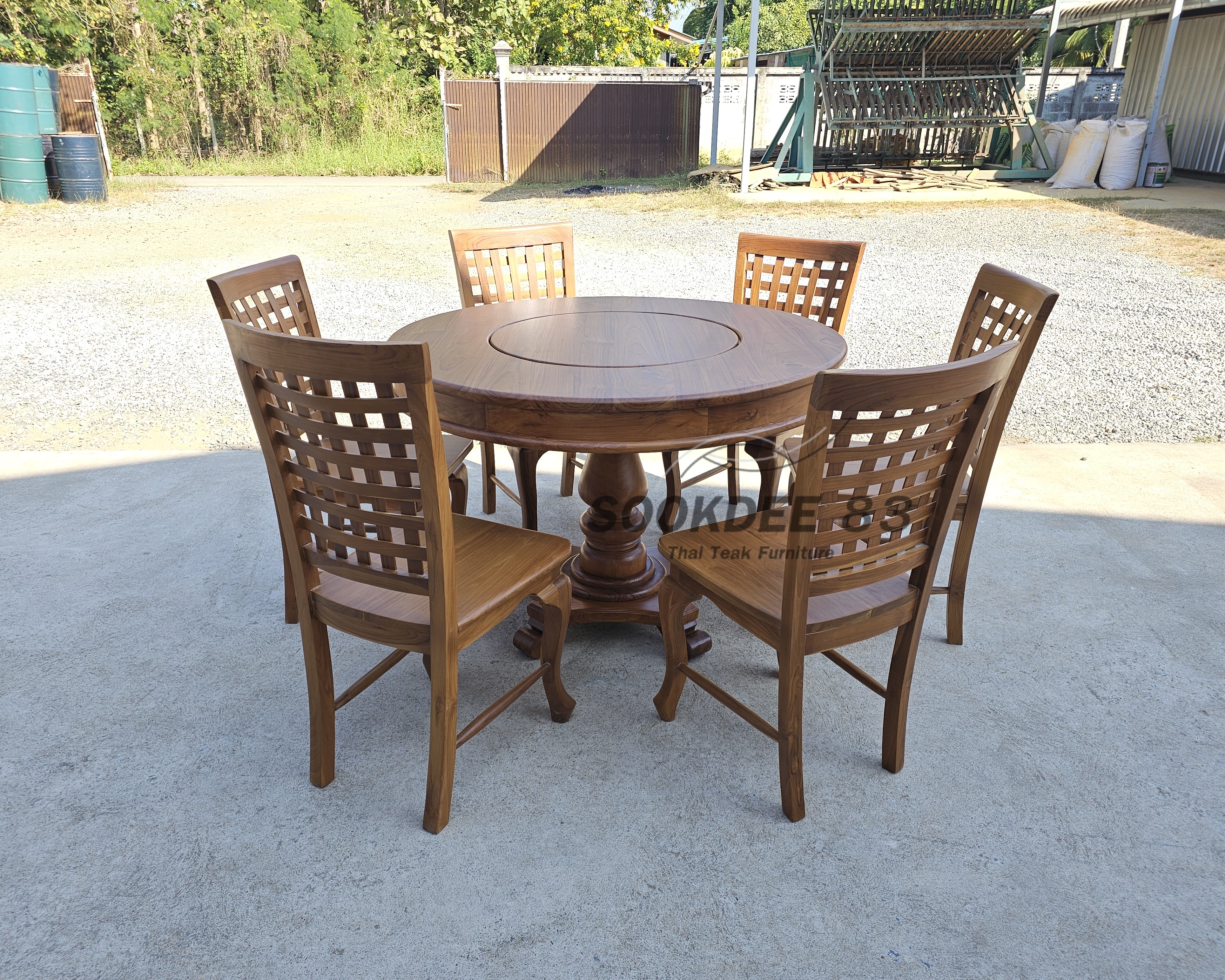 ชุดโต๊ะกลมหมุน เก้าอี้พนักสก๊อต