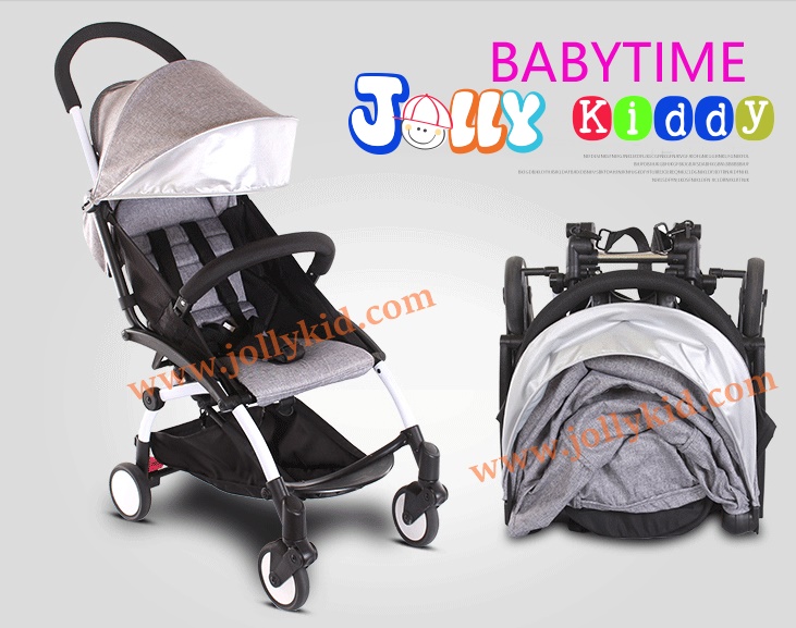 รถเข็นเด็ก Baby time แบบพกพาน้ำหนักเบา 5.8 kg โครงหลังคาดีไซน์ผ้าสีชมพู C10202