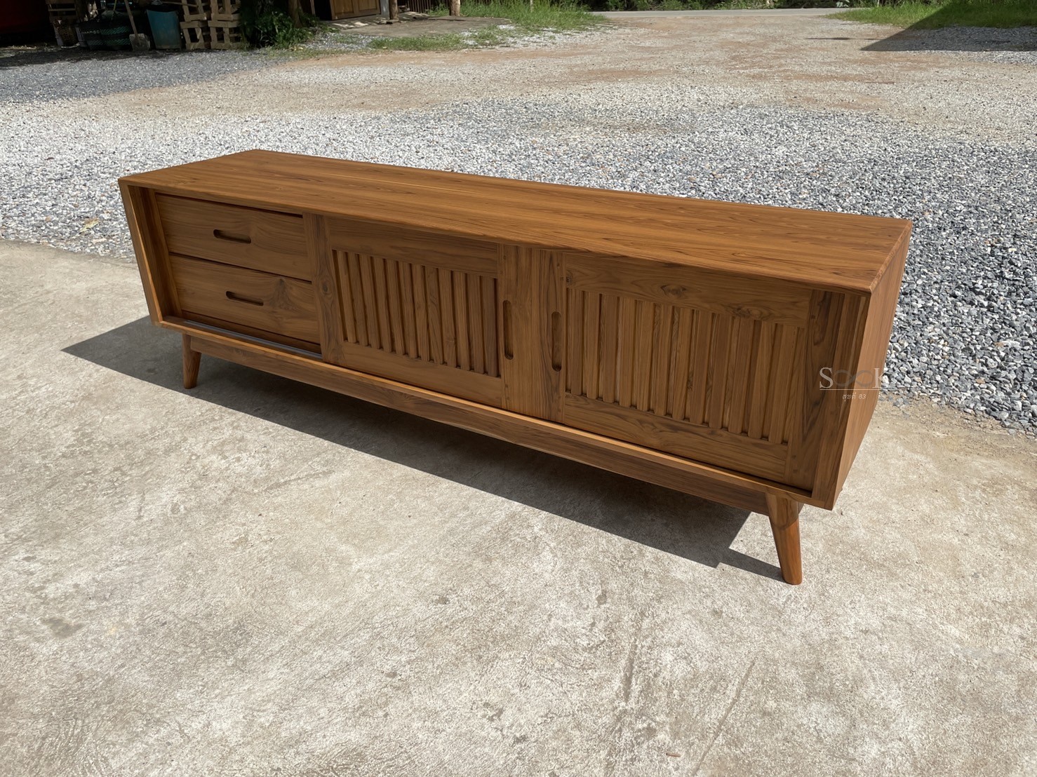 ไซด์บอร์ดบานสไลด์ 2 ลิ้นชัก