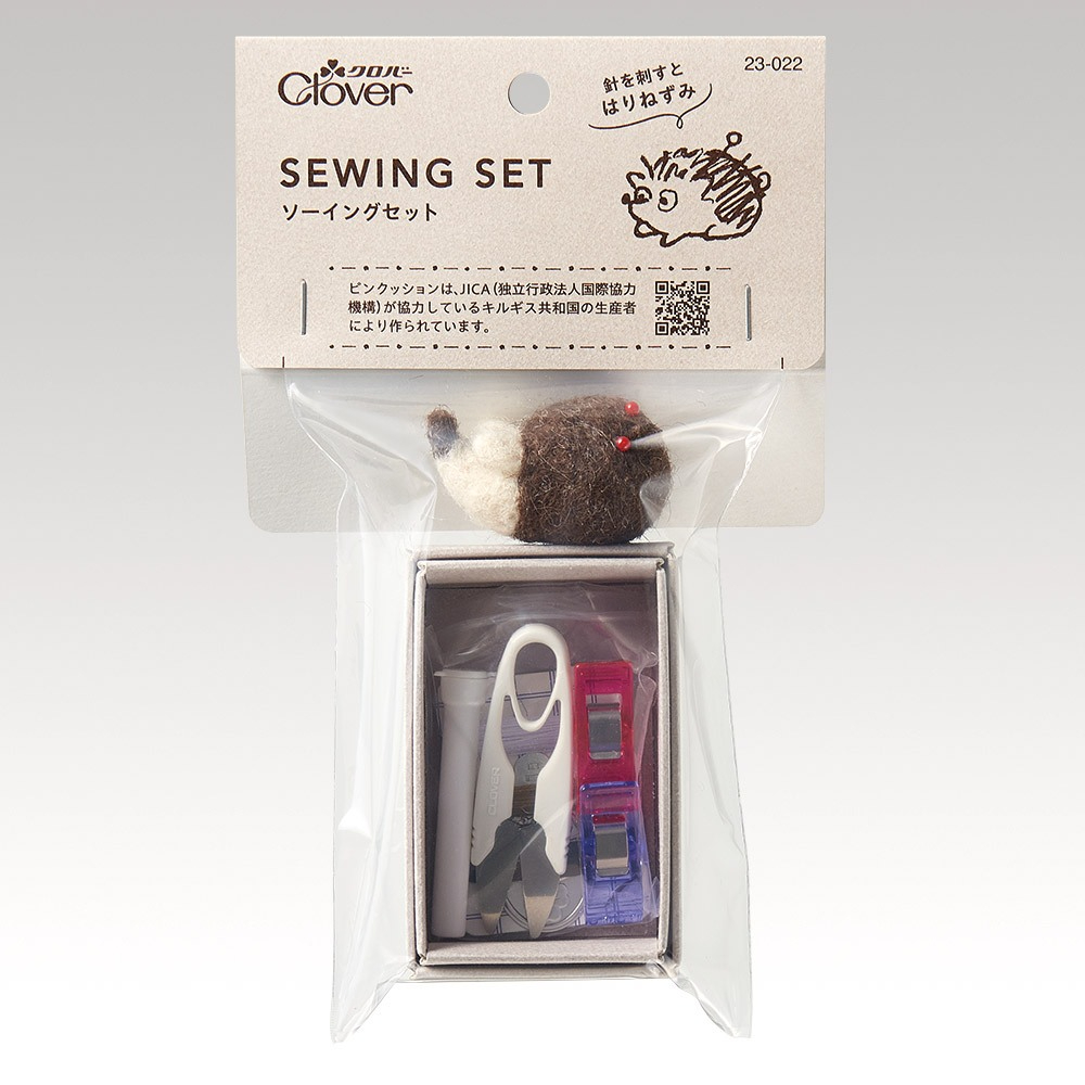 Clover 23-022 Hedgehog Sewing Set ชุดเย็บผ้าพกพา ลายเม่นน้อย 🦔 Made in Japan 🇯🇵