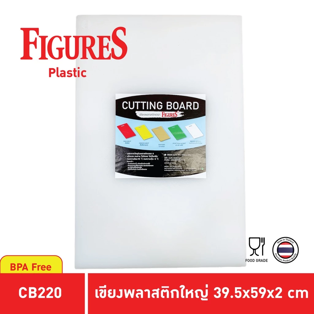 Figure เขียงใหญ่ สีใส Food Grade 40x60x2 cm รุ่น CB220