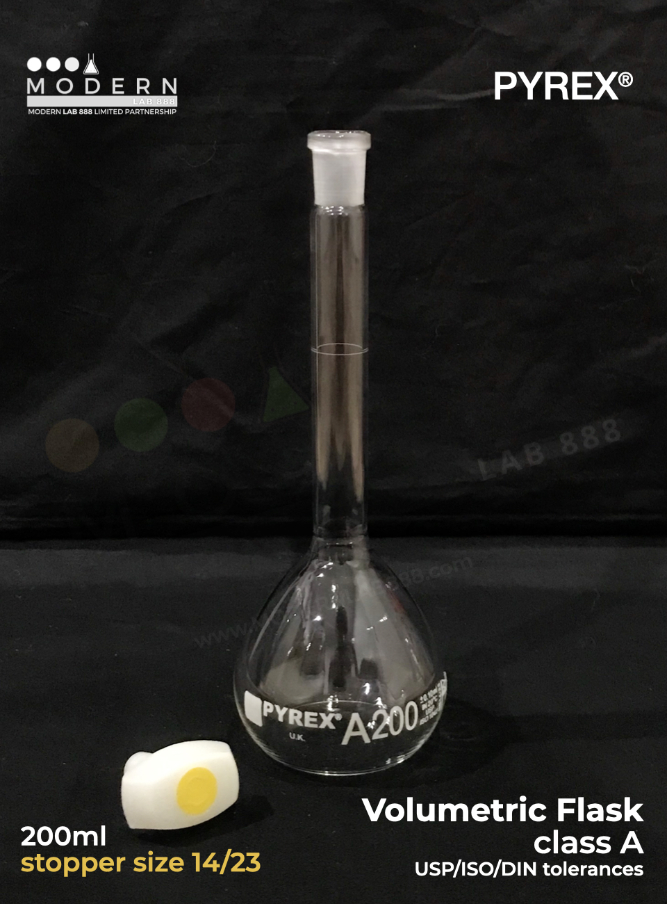 ขวดวัดปริมาตร / Volumetric Flasks, Class A (Batch Certificate), PYREX
