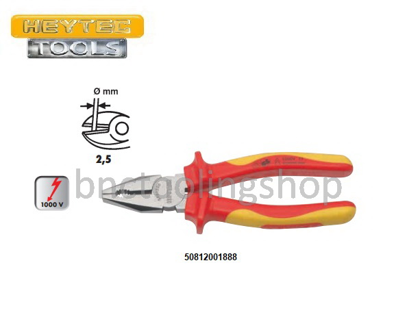 คีมปากจิ้งจกหุ้มฉนวนกันไฟ 1000โวลท์ ,VDE Combination plier,HEYTEC,50812001888