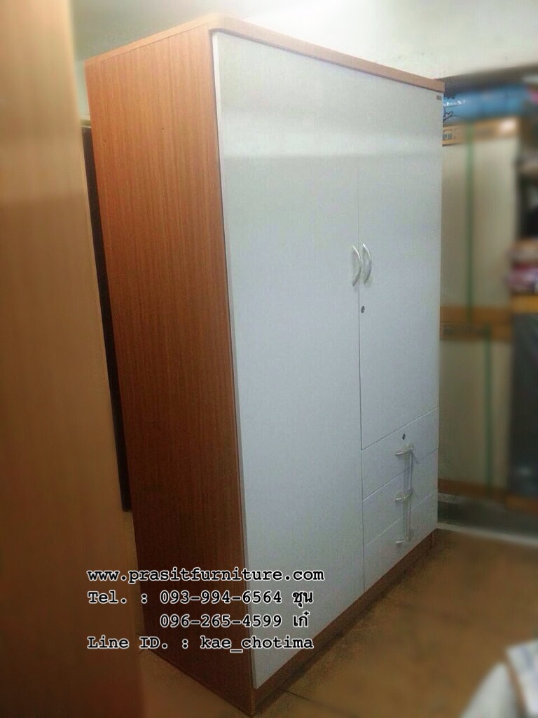 ตู้เสื้อผ้า ขนาด 4 ฟุต 3 ลิ้นชัก รุ่น AN120
