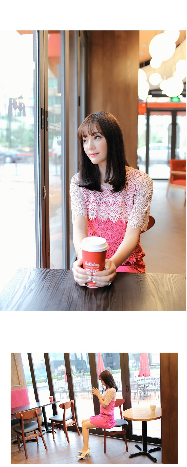 เสื้อผ้าถักโ่ครเชต์ไล่สี มี 2 สีค่ะ ส่งฟรี ems