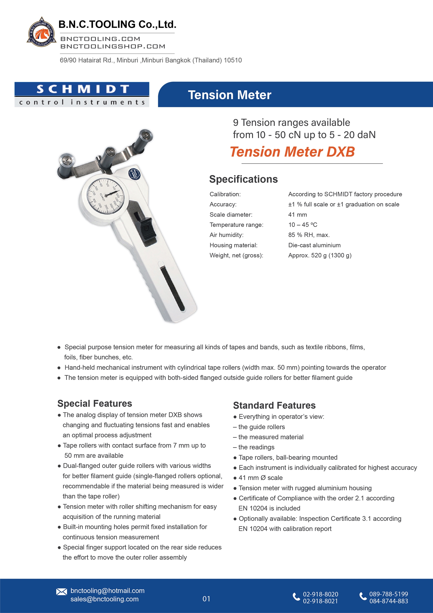 SCHMIDT,Special purpose tension meter for measuring all kinds,DXB