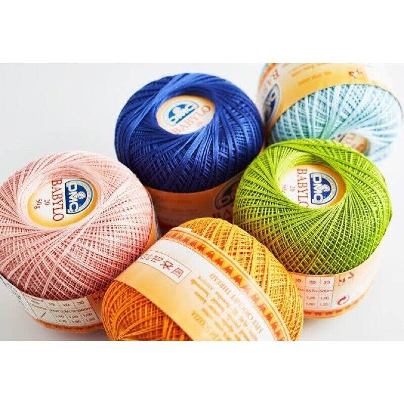 DMC BABYLON ไหมถักเสื้อ ถักหูกระเป๋า made in eu (ราคาต่อม้วน) สีเหลือบ#4510