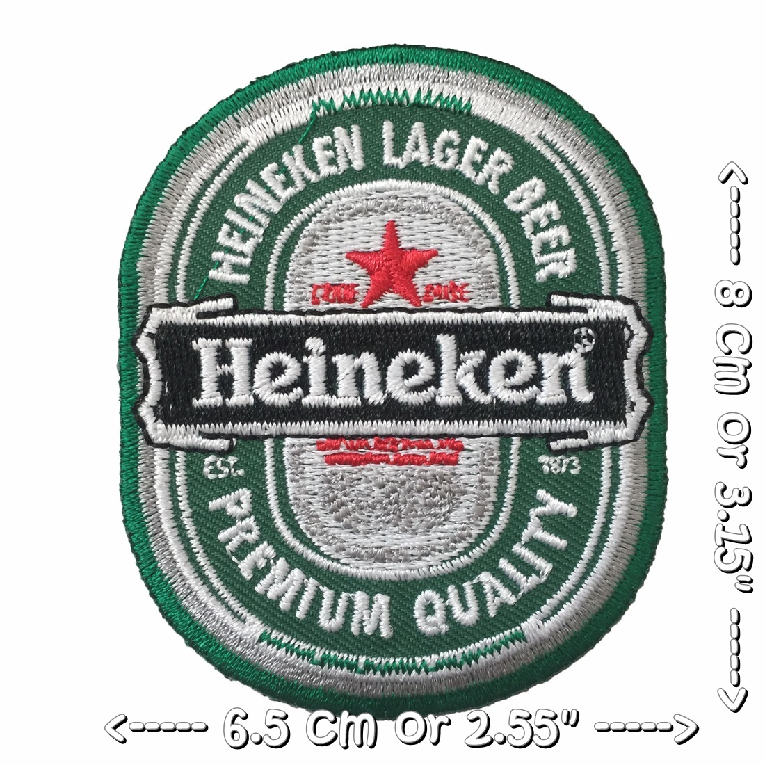 ไฮเนเก้น ตัวรีดติดเสื้อ อาร์มรีด อาร์มปัก ตกแต่งเสื้อผ้า หมวก กระเป๋า แจ๊คเก็ตยีนส์ Food Drink Embroidered Iron on Patch