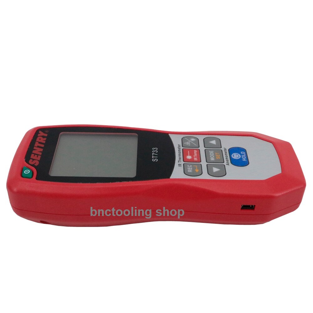เครื่องวัดความเร็วลมชนิดลมร้อน,High Quality Hot Wire Anemometer ST733 IR Temperature Digital Wind Speed Meter Air Flowmeter.