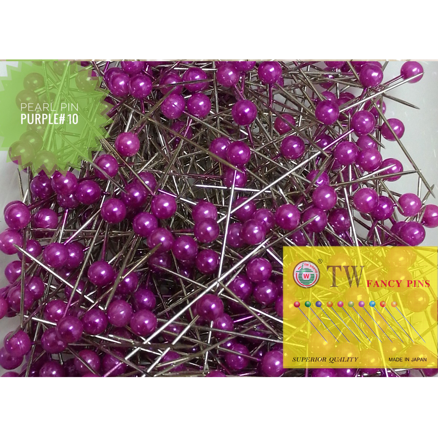 เข็มหมุดมุกTWกล่องเหลือง เนื้อเข็ม คมสุดในท้องตลาด หัวมุกเข้มชัด ซื้อซ้ำถี่มากก