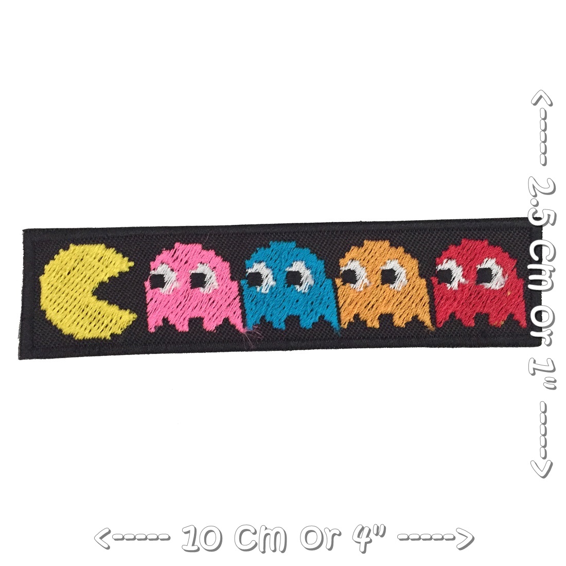 PacMan ตัวรีดติดเสื้อ อาร์มรีด อาร์มปัก ตกแต่งเสื้อผ้า หมวก กระเป๋า แจ๊คเก็ตยีนส์ Cute Embroidered Iron on Patch