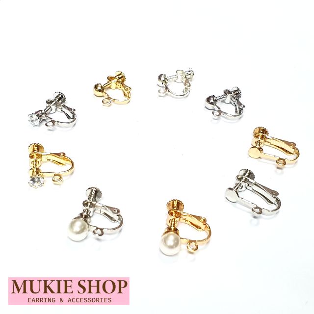 DIY อะไหล่ ต่างหูหนีบ ทับหลังเกียวหมุน แพ็ค 2 ชิ้น