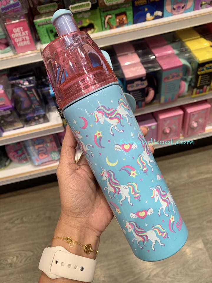 กระติกน้ำ สเปรย์ สแตนเลส Smiggle splitz stainless water bottle-Unicorn