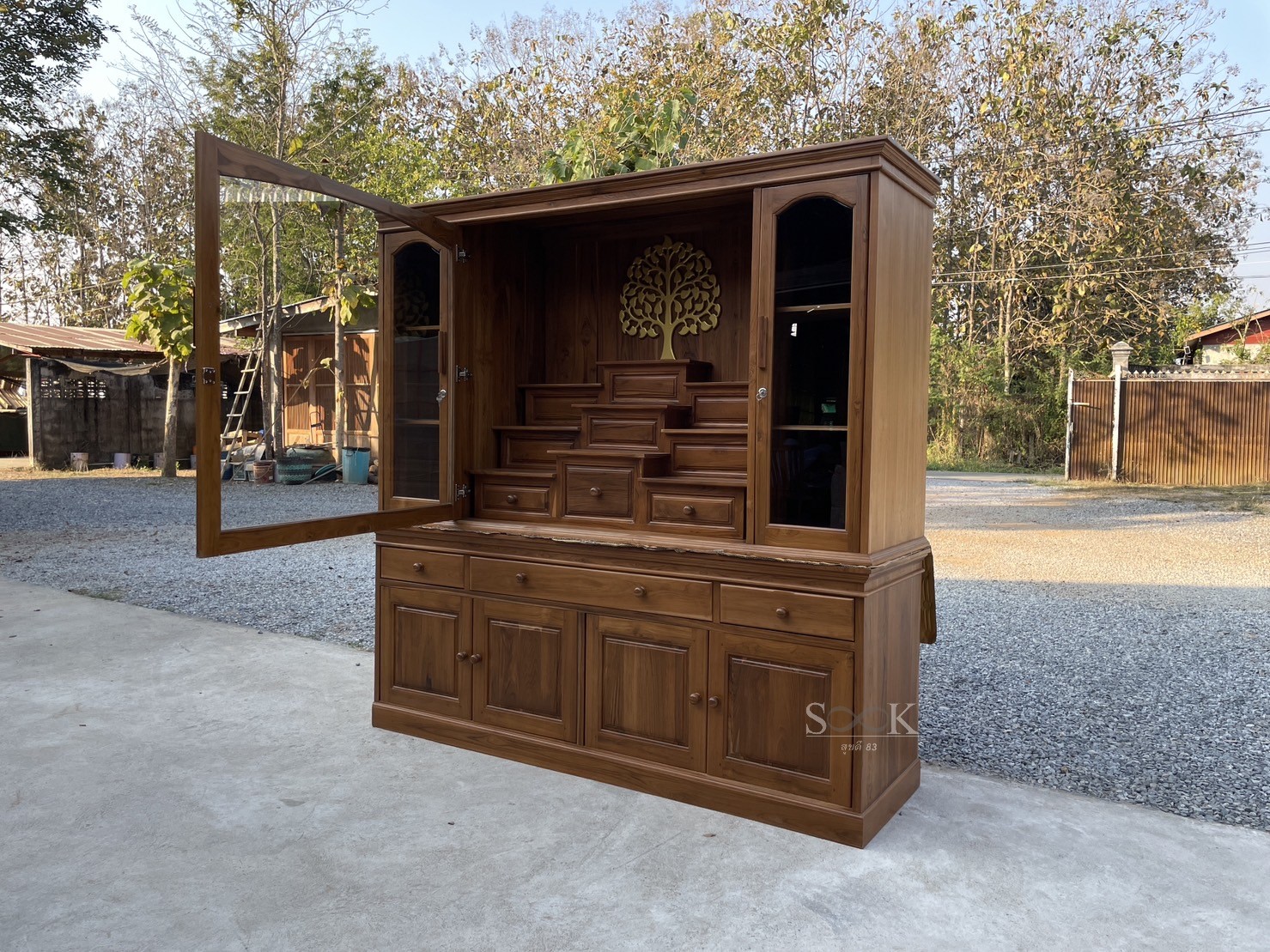 ตู้โชว์ผสมโต๊ะหมู่โมเดิร์น