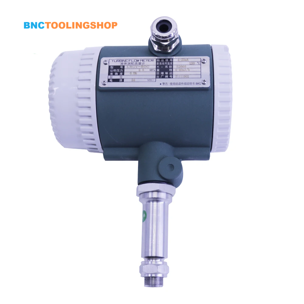 เครื่องวัดอัตราการไหล,DN50MM Turbine Flowmeter Stainless Steel,Liquid Turbine Flow Meter Volumetric Measuring,