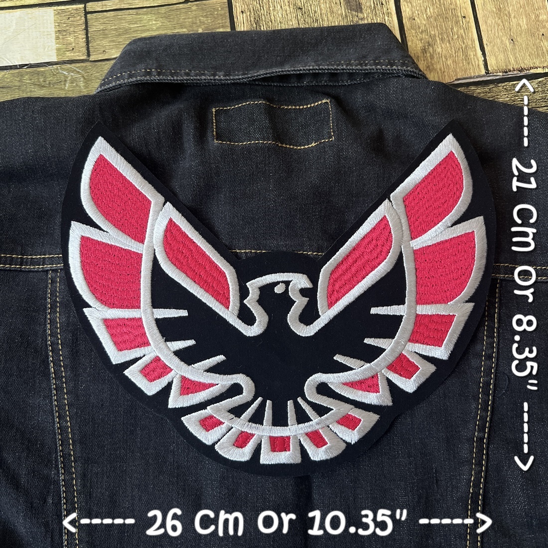 Firebird ตัวรีดติดเสื้อ อาร์มรีด อาร์มปัก ตกแต่งเสื้อผ้า หมวก กระเป๋า แจ๊คเก็ตยีนส์ Embroidered Iron on Patch ขนาดใหญ่