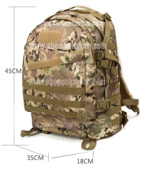 เป้ทหาร แทคติคอล เดินป่า ยุทธวิธี 3D (40L, ผ้าหนา เกรด A, มีฟองน้ำหลัง)